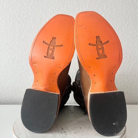 Lane RODEO HOUSTON Mens Cowboy Boots Size 10.5 Brown Leather Western Blunt Toe - Picture 8 of 11